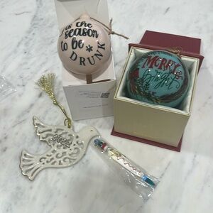 Lot of 4 Christmas Ornaments